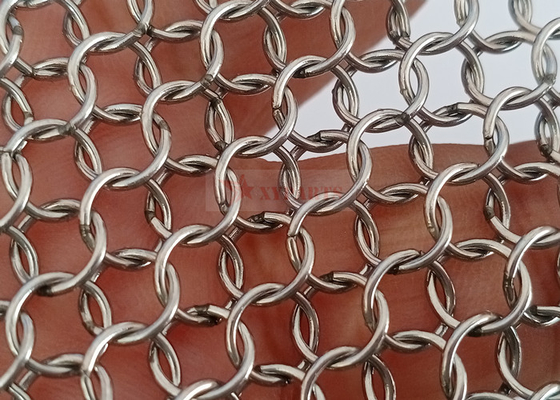 0.8x7mm الفولاذ المقاوم للصدأ حلقة معدنية شبكة ملحومة نوع للديكور العمارة