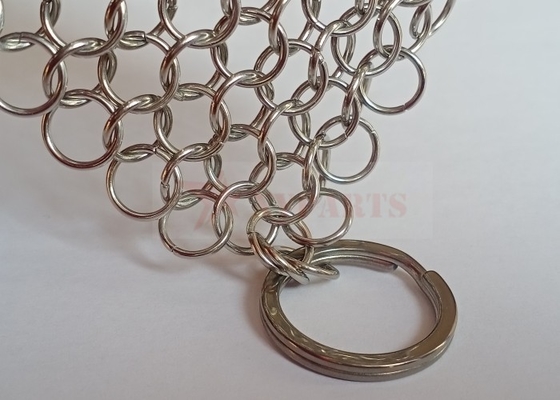 SS316L 10mm حلقة الحديد الزهر عموم Chainmail 8 &quot;X 6&quot; عالية الجودة الفولاذ المقاوم للصدأ